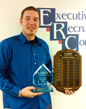 Adam Myers, top producer award, 4th quarter, 2009